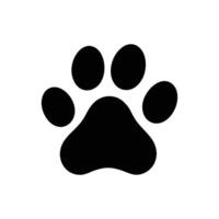 Simple Dog Paw Silhouette in Bold Outline on White Background vector