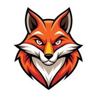 Fox Head Mascot Illustration on White Background vector