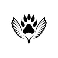 Artistic Dog Paw Print Silhouette on White Background vector