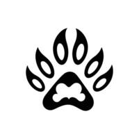 Simple Dog Paw Silhouette in Minimalist Style on White Background vector