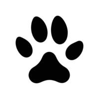 Detailed Dog Paw Silhouette with Thin Lines on White Background vector