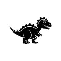 Silhouette of Baby Dinosaur with Short Legs on White Background vector