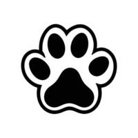 Dog Paw Print Silhouette in Profile on White Background vector