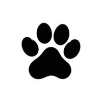 Silhouette of Dog Paw with Heart Shape on White Background vector