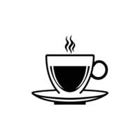 Coffee Mug Silhouette in Bold Outline on White Background vector