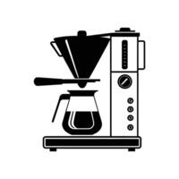 Artistic Coffee Machine Silhouette in Minimal Style on White Background vector