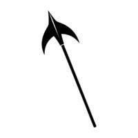 Silhouette of Chopping Axe with Sturdy Handle on White Background vector