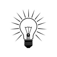 Incandescent Bulb Silhouette on White Background vector