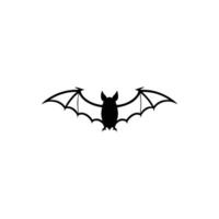 Minimalist Bat Silhouette with Curved Wings on White Background vector