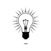 Light Bulb Silhouette with Rounded Top on White Background vector