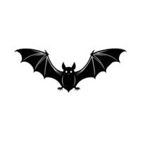 Artistic Bat Silhouette in Flight Pose on White Background vector