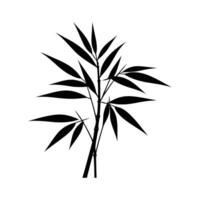 Bamboo Leaf Silhouette with Delicate Edges on White Background vector