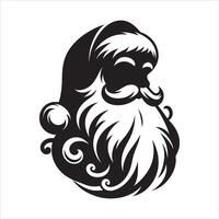 Santa Claus Silhouette in Profile View on White Background vector