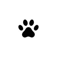 Dog Paw Silhouette with Defined Pads on White Background vector