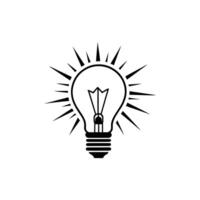 Electric Bulb Silhouette in Simple Form on White Background vector