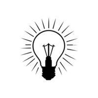 Simple Bulb Silhouette in Minimalist Style on White Background vector