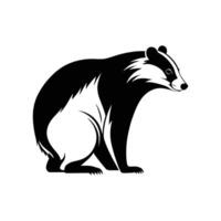 Simple Badger Silhouette with Minimal Lines on White Background vector