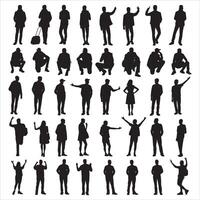 Classic Men Silhouette in Minimal Style on White Background vector