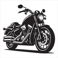 Powerful Motorcycle Silhouette in Bold Style on White Background vector