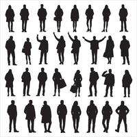 Stylish Men Silhouette in Side Profile on White Background vector