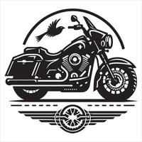 Artistic Motorcycle Silhouette with Curved Lines on White Background vector