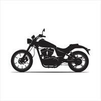 Cruiser Motorcycle Silhouette with Wide Wheels on White Background vector