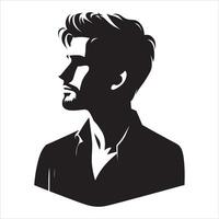 Elegant Man Silhouette in Minimal Style on White Background vector