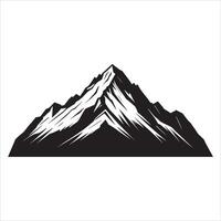 Scenic Mountain Silhouette in Simple Outline on White Background vector