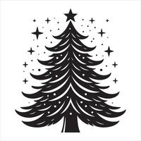 Christmas Wreath Silhouette on White Background vector