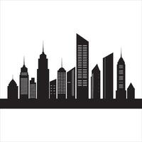 Artistic Building Silhouette in Modern Style on White Background vector