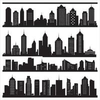 Classic Building Silhouette in Profile on White Background vector