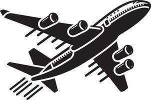 Airplane Silhouette in Motion on White Background vector