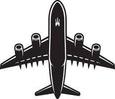 Simple Airplane Silhouette on White Background vector