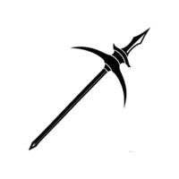 Traditional Axe in Simple Silhouette Style on White Background vector