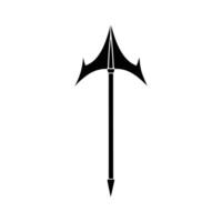 Silhouette of Axe with Sharp Blade on White Background vector