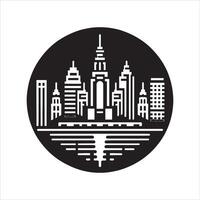 Monument Landmark Silhouette with Distinct Shape on White Background vector