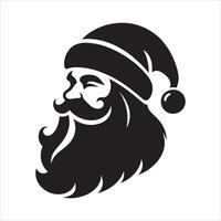 Festive Santa Silhouette with Cheerful Pose on White Background vector