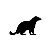 Bold Silhouette of Badger with Striking Profile on White Background vector