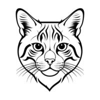 Simple Scottish Cat Head Silhouette in Side Profile on White Background vector