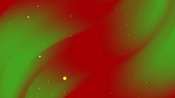 Red and green gradient background with scattered dots. video