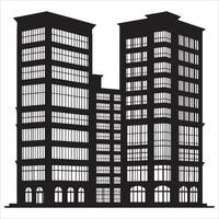 Elegant Building Silhouette with Clean Design on White Background vector