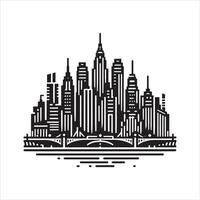 Iconic Landmark Silhouette in Profile on White Background vector