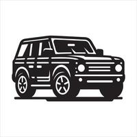 Standard Car Silhouette in Profile on White Background vector