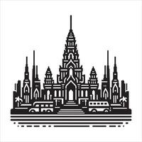 Detailed Landmark Silhouette with Recognizable Design on White Background vector