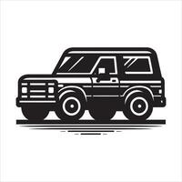 Dynamic Car Silhouette with Detailed Design on White Background vector