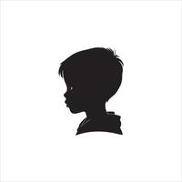 Joyful Child Silhouette with Open Arms on White Background vector