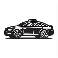 Convertible Car Silhouette in Minimalist Style on White Background vector