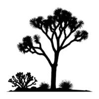 Minimalist Joshua Tree Silhouette on Clean White Background vector