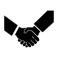 Elegant Handshake Silhouette in Profile on White Background vector