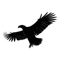 Vulture Silhouette with Curved Beak on White Background vector